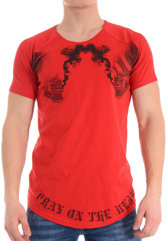 Męska Koszulka T-Shirt Nadruk Czerwona