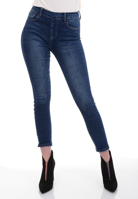 Damskie Spodnie Jeansowe Granatowe