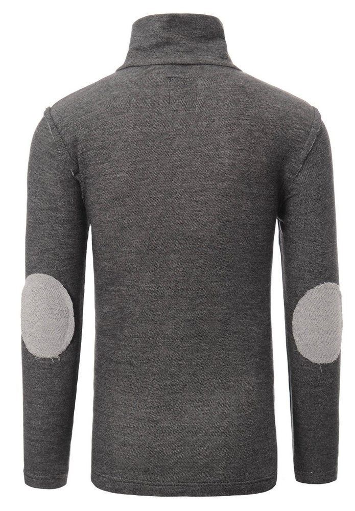 Męska Bluza Z Wysokim Kołnierzem Melanż Szary