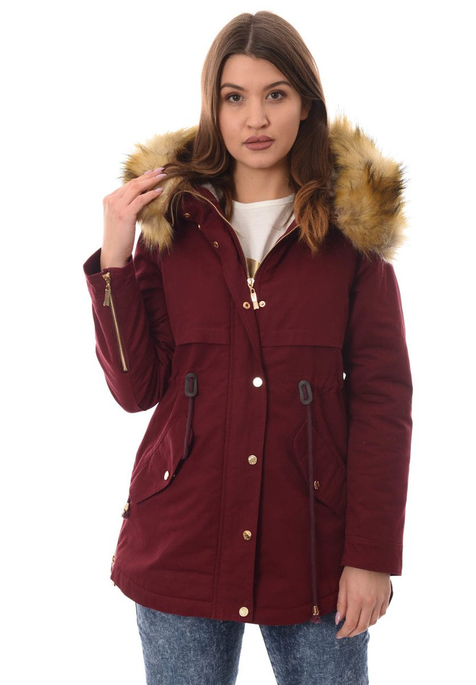 Damska Kurtka Parka Zimowa Karmen Bordowa