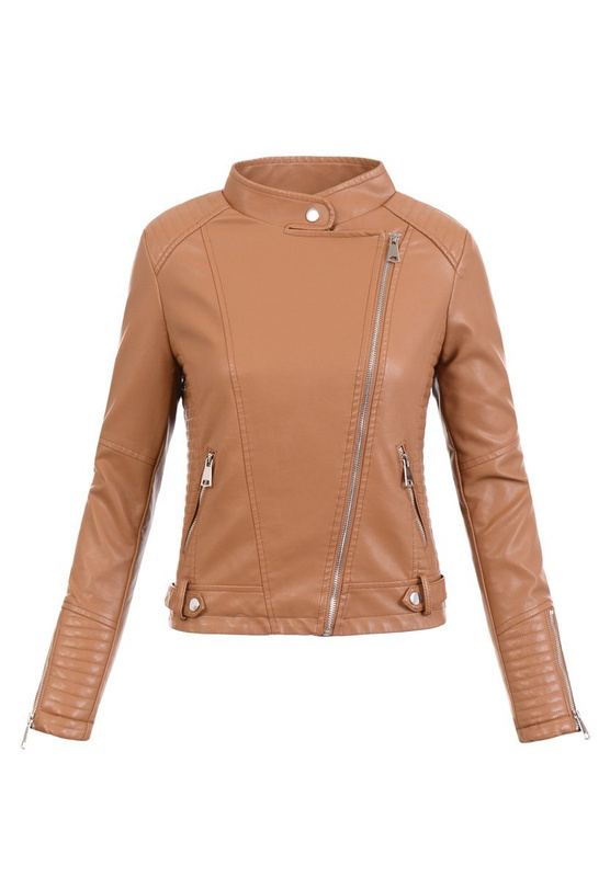 Damska Kurtka Ramoneska Brązowa