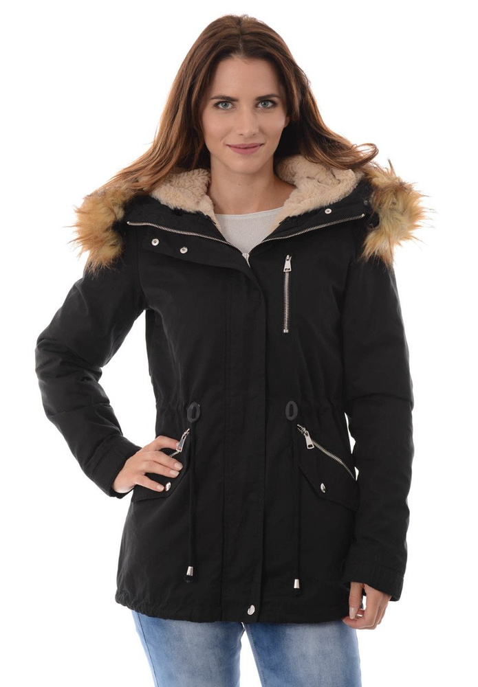 Damska Kurtka Parka Zimowa 2w1 Oktawia Czarna