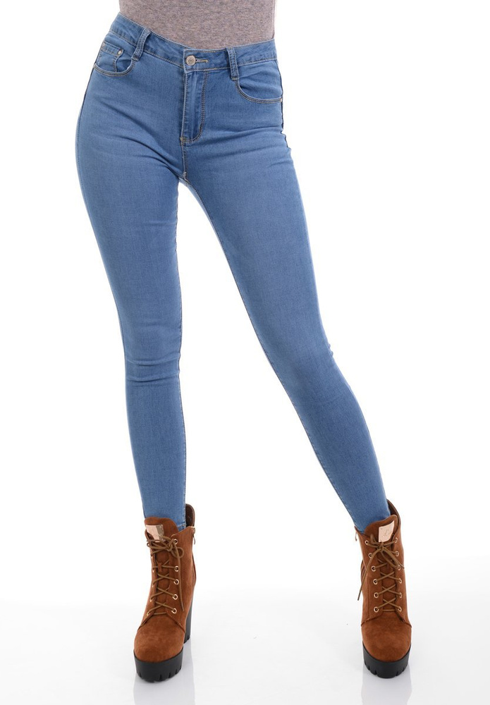 Damskie Spodnie Jeansowe Niebieskie