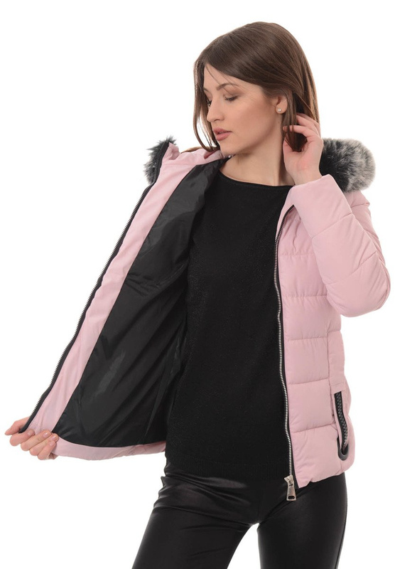 Damska Zimowa Kurtka Ortalionowa Różowa