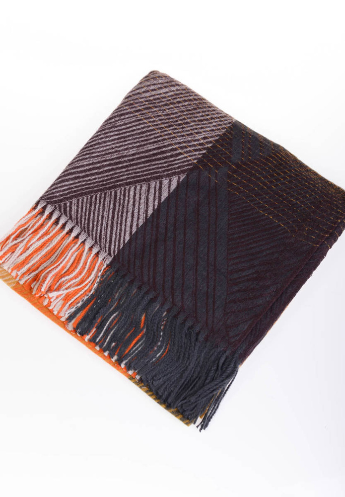 Damska Chusta Szal Brązowo-Fioletowy