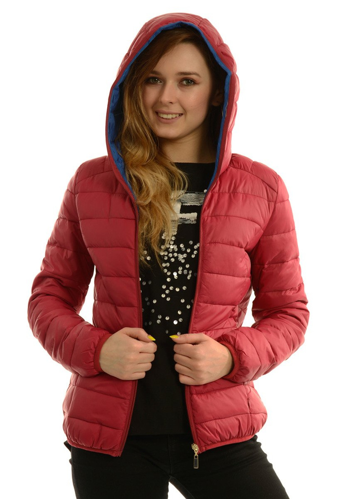 Damska Kurtka Ortalionowa Jesienna Bordowa