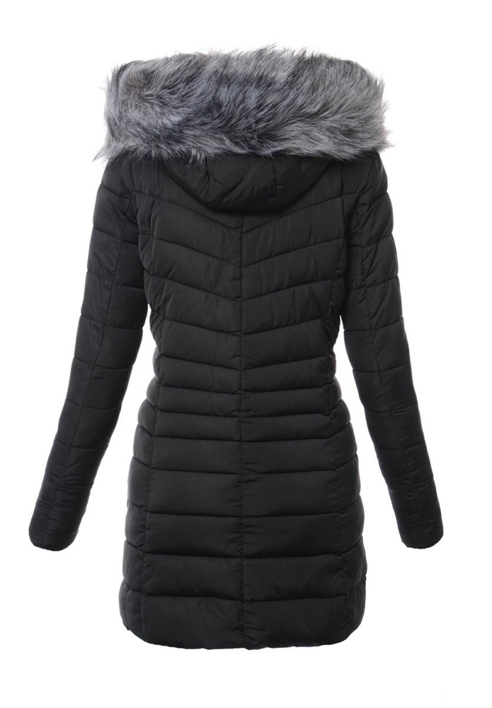 Damska Długa Zimowa Kurtka Ortalionowa Sylwia Czarna