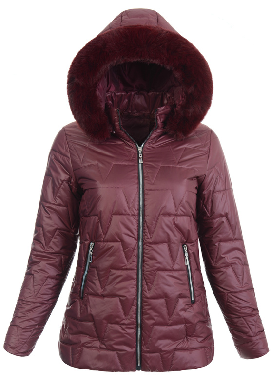 Damska Kurtka Zimowa Czesława Bordowa