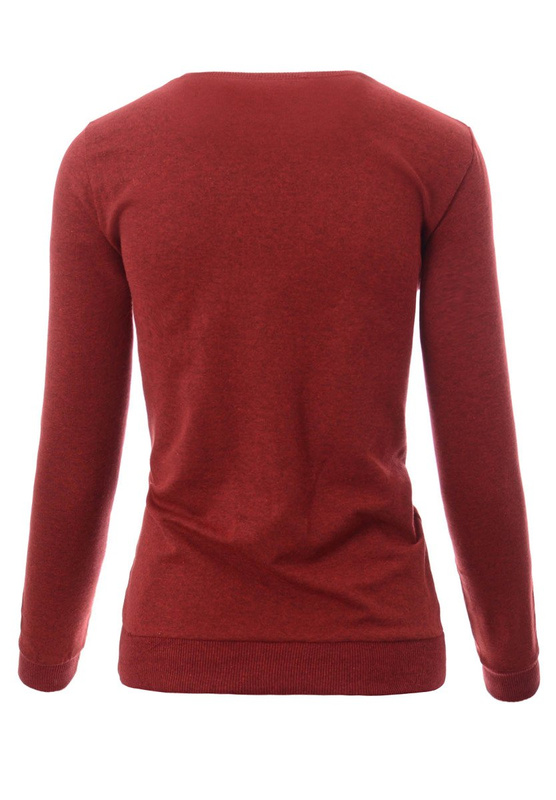 Damska Bluza Bawełniana Nadruk Serce Bordowa