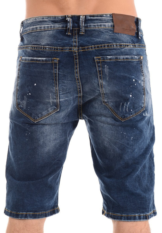 Męskie Spodenki Jeansowe Granatowe