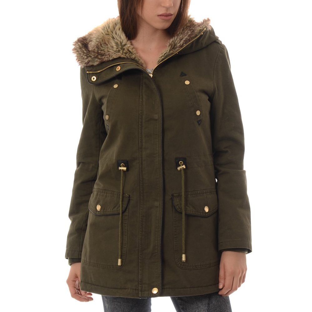 Damska Parka Kurtka Zimowa Zielona