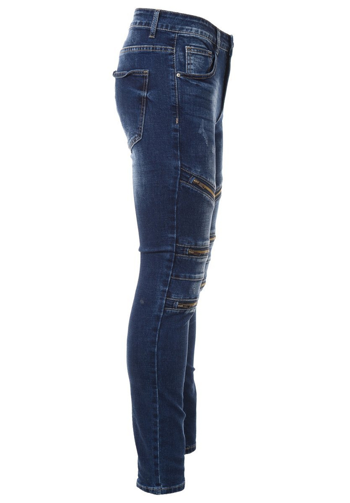 Męskie Spodnie Jeansowe Granatowe