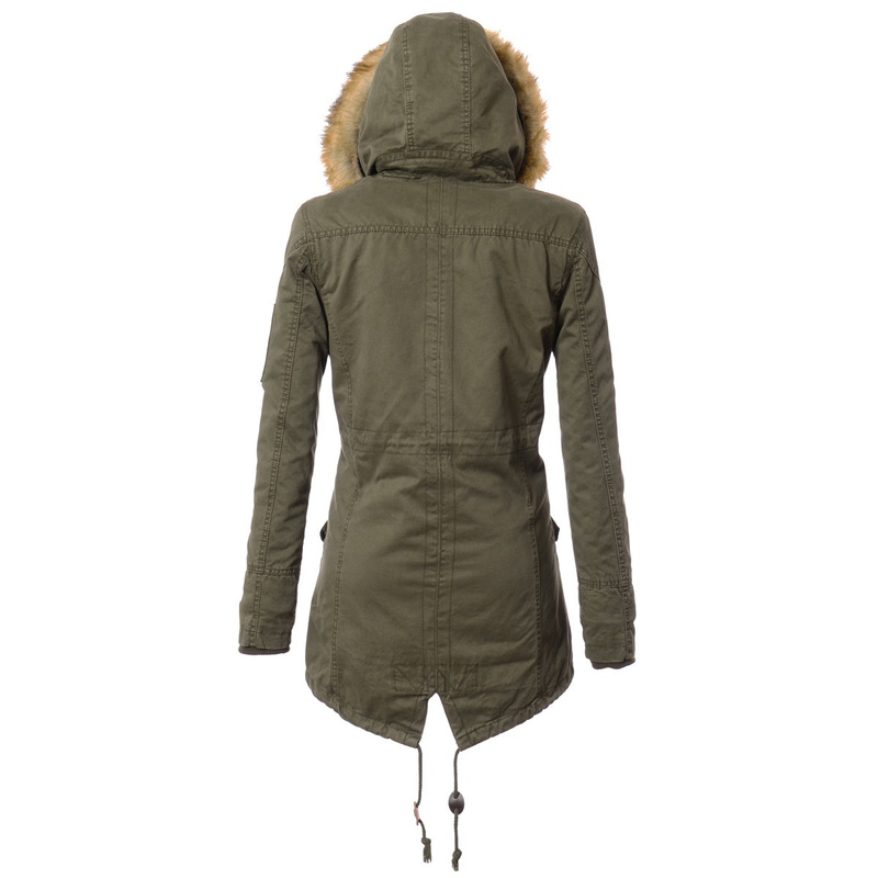 Damska Parka Kurtka Zimowa 2w1 Zielona