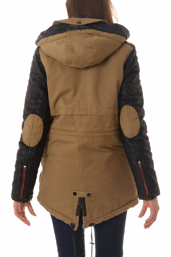 Damska Zimowa Parka Kurtka Beżowa (292)