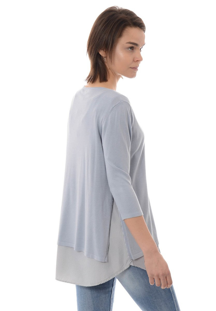 Damska Bluzka Oversize Szary Błękit
