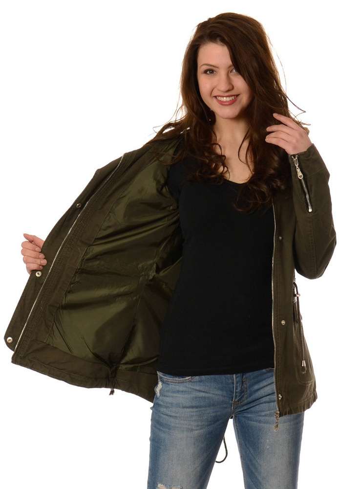 Damska Kurtka Parka Przejściowa Clarisse Zielona
