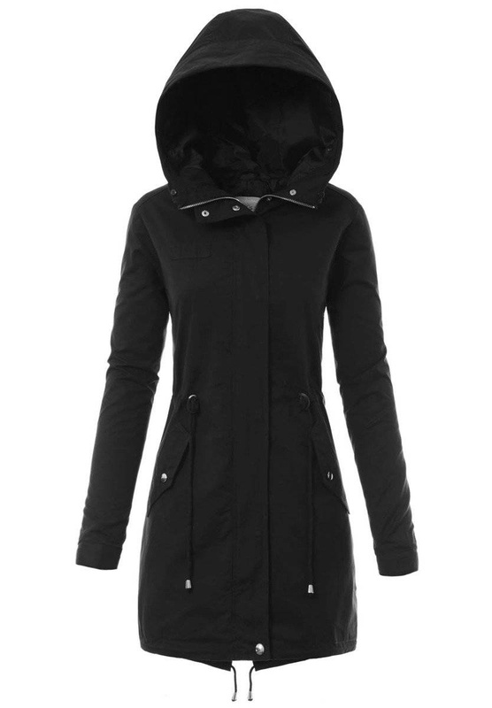 Damska Kurtka Parka Zimowa 2w1 Czarna