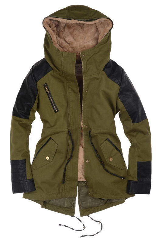 Damska Kurtka Parka 2w1 Jesienna Zimowa Zielona