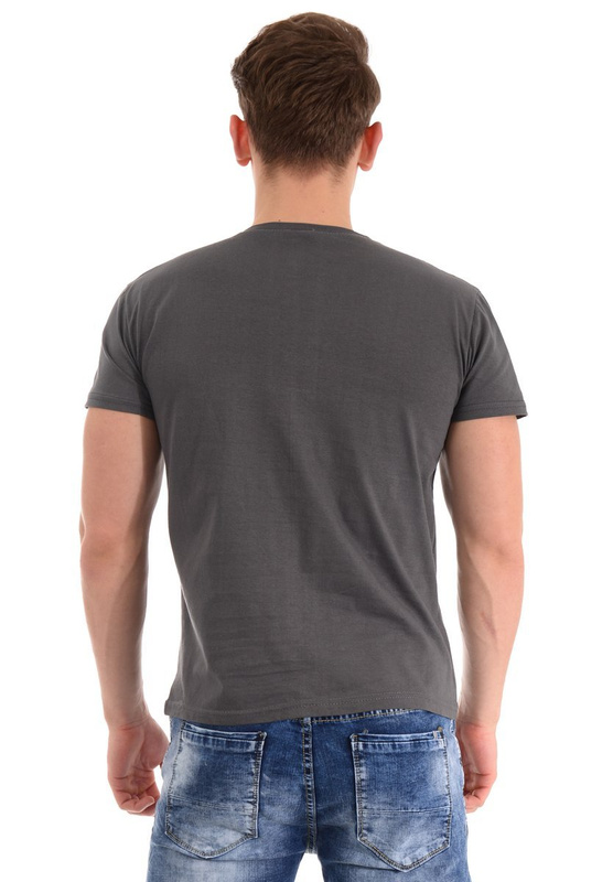 Męska Koszulka T-Shirt Nadruk Grafitowa