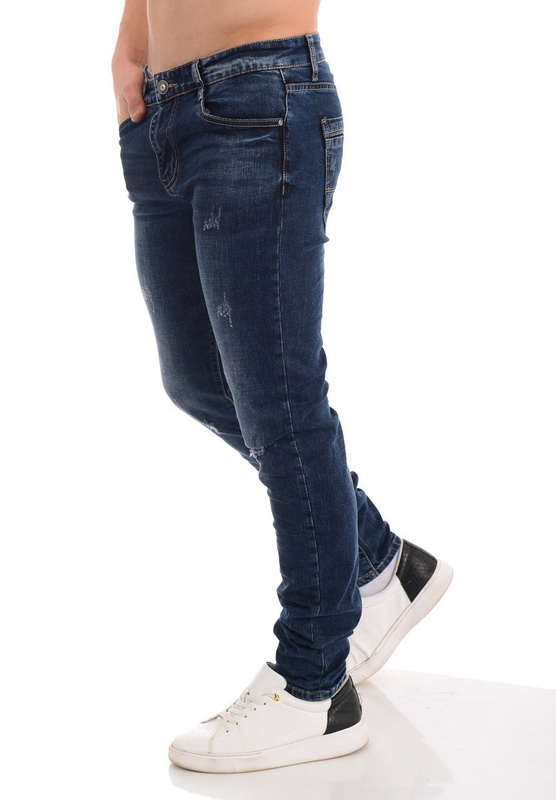 Męskie Spodnie Jeansowe Granatowe