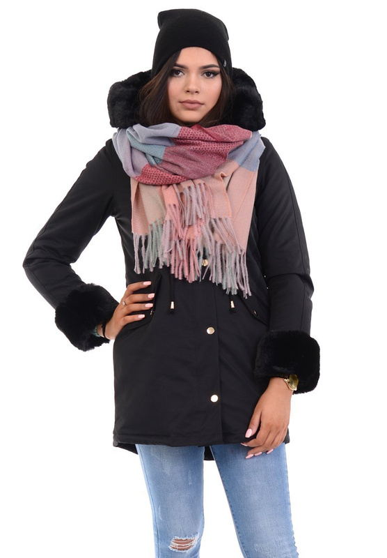 Szal Damski Bordowo- Różowy