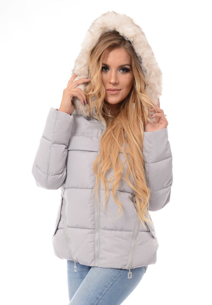 Damska Zimowa Kurtka Szara