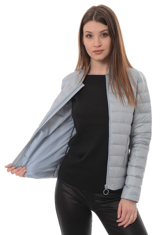 Damska Puchowa Wiosenna Kurtka Kornelia Błękitna