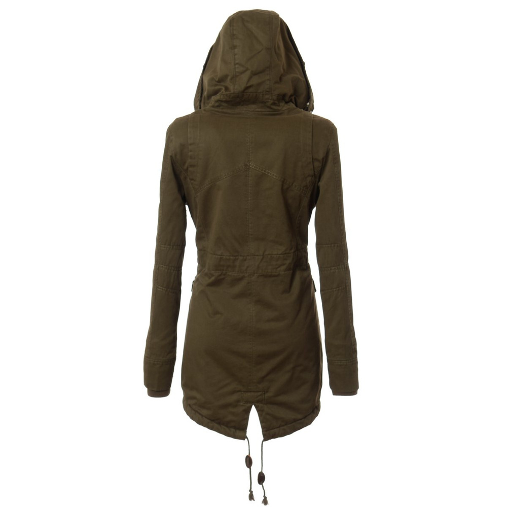 Damska Kurtka Parka Zimowa Futro Carla Zielona