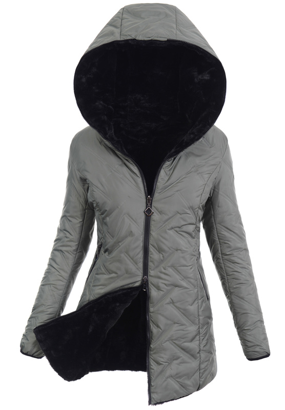 Damska Kurtka Dwustronna Zimowa Damiana Zielona