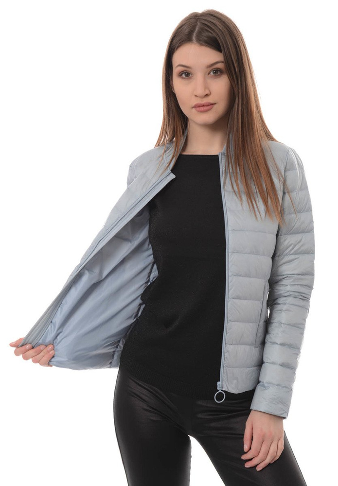 Damska Puchowa Wiosenna Kurtka Kornelia Błękitna