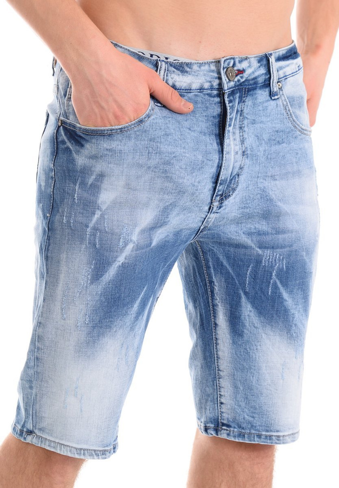 Męskie Spodenki Jeansowe Niebieskie