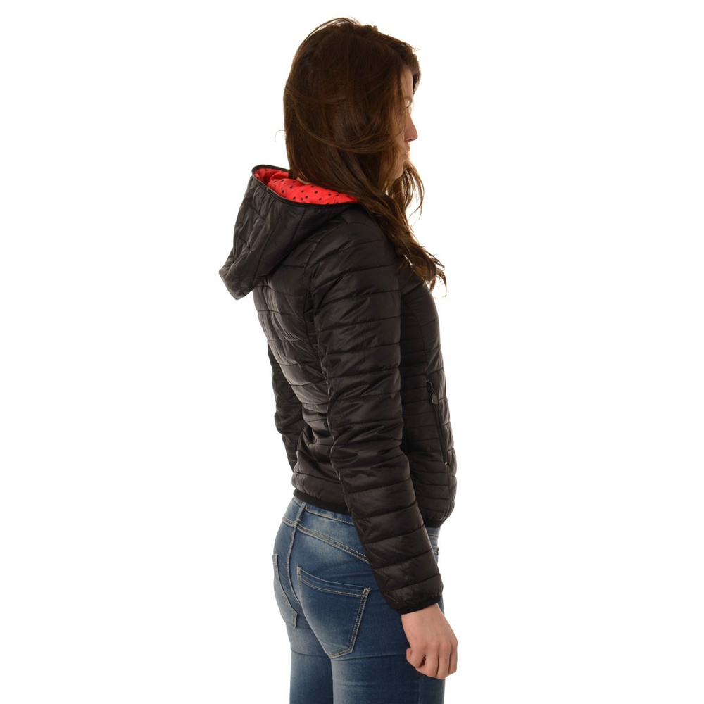 Damska Dwustronna Wiosenna Kurtka Ortalionowa Nadia Czarno Czerwona