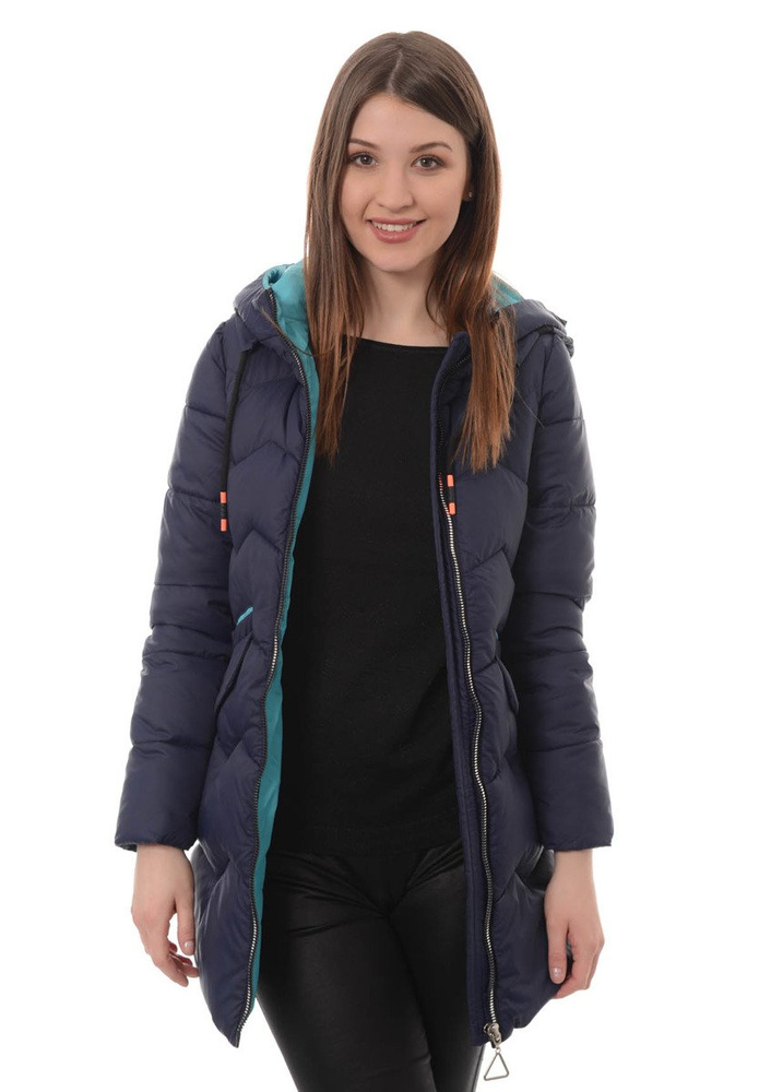 Damska Zimowa Kurtka Ortalionowa Michalina Granatowa