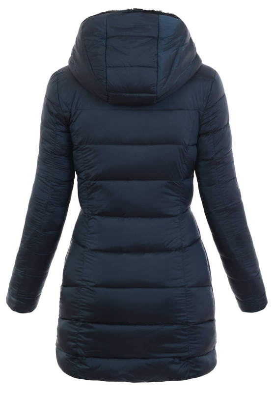 Damska Kurtka Ortalionowa Tina Zielona z Czarnym Futerkiem