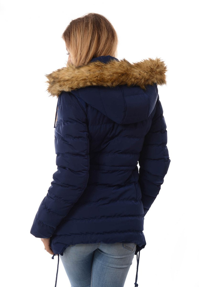 Damska Zimowa Kurtka Ortalionowa Granatowa