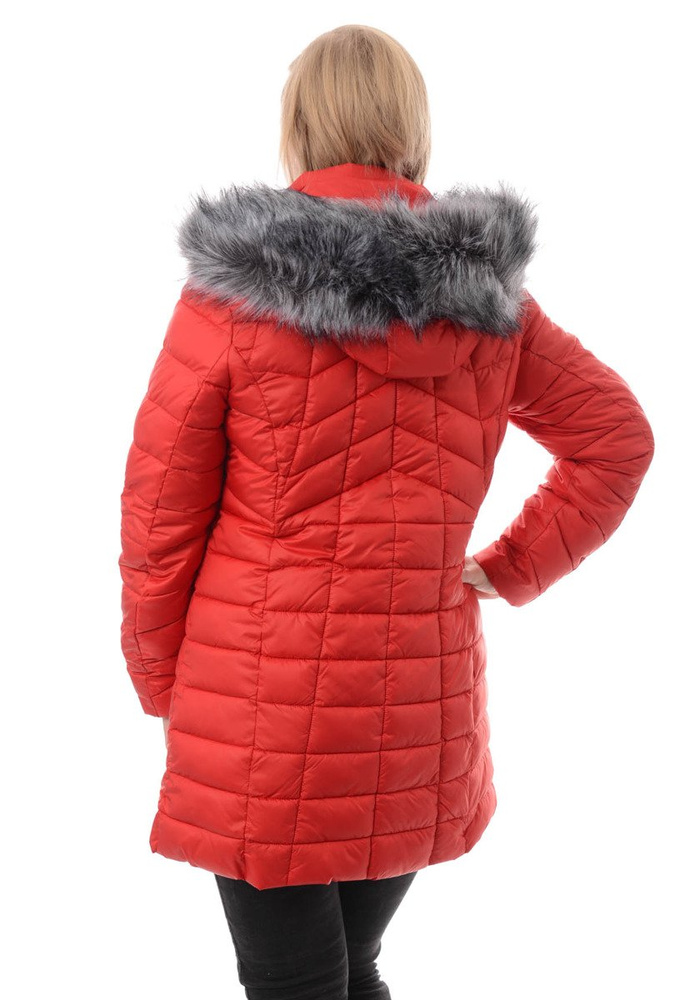 Damska Zimowa Ortalionowa Kurtka Marzena Czerwona