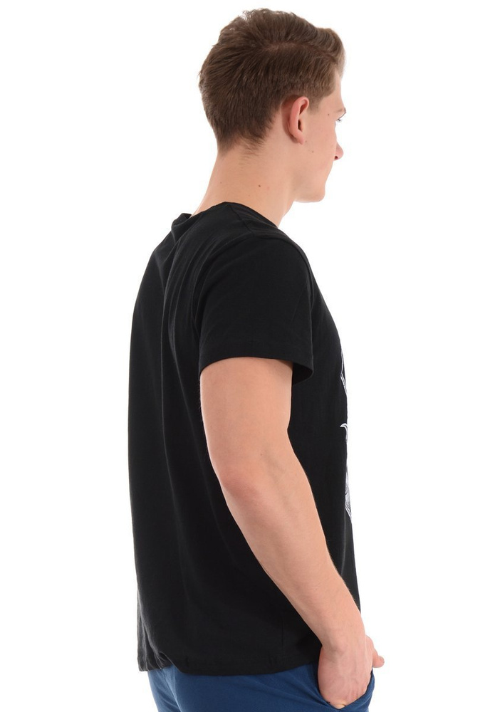 Męska Koszulka T-Shirt Nadruk Czarna