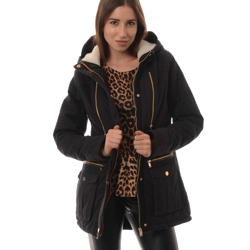 Damska Kurtka Parka Zimowa Czarna