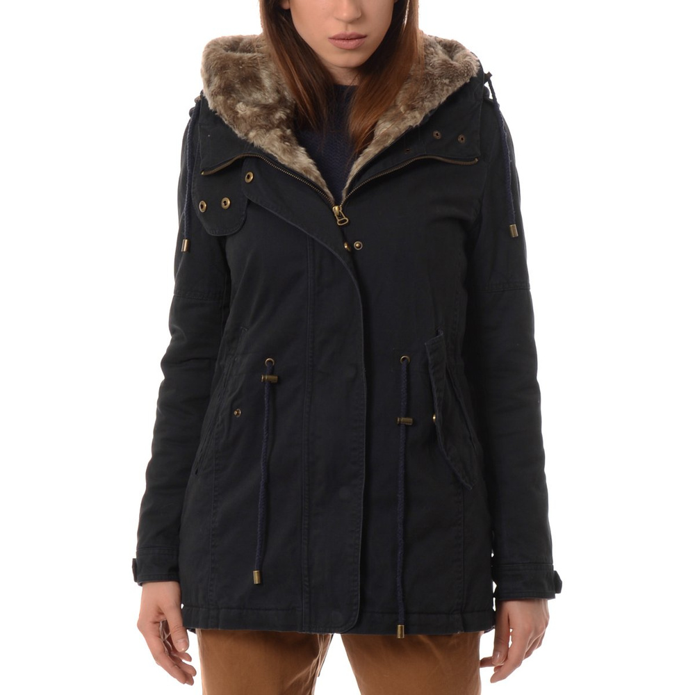 Damska Zimowa Parka Granatowa