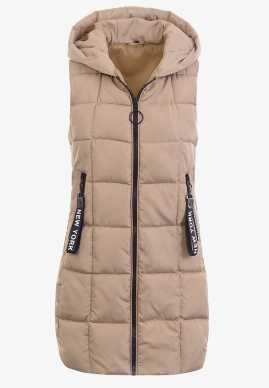 Damska Kamizelka Bezrękawnik Marietta Beżowy