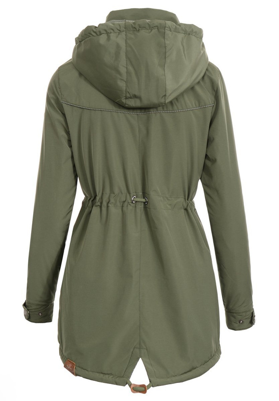 Damska Parka Wiosenna Zielona