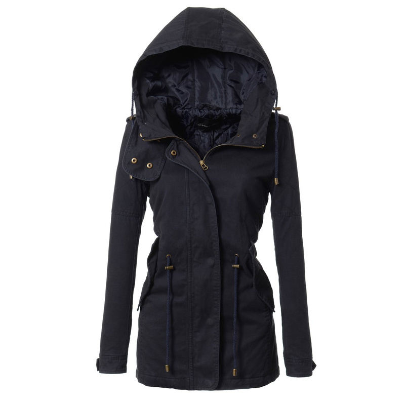 Damska Zimowa Parka Granatowa