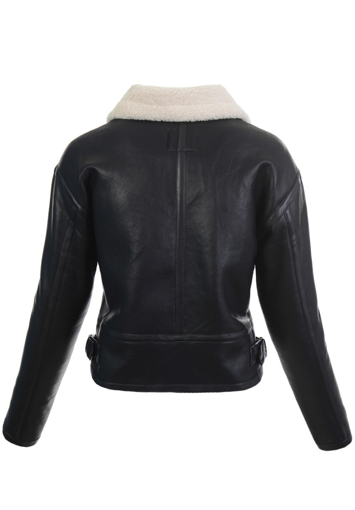 Damska Zimowa Kurtka Kożuszek Maja Czarna