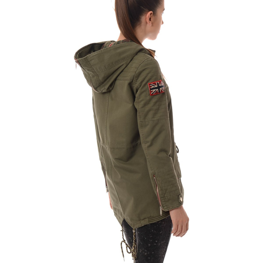 Damska Kurtka Parka Jesienna Oliwkowa (509)