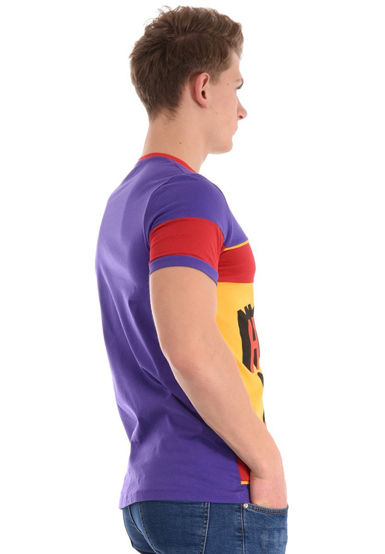 Męska Koszulka T-Shirt Nadruk Fioletowa