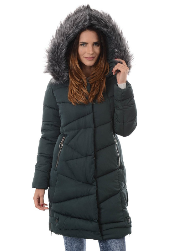 Damska Zimowa Kurtka Ortalionowa Miriam Zielona