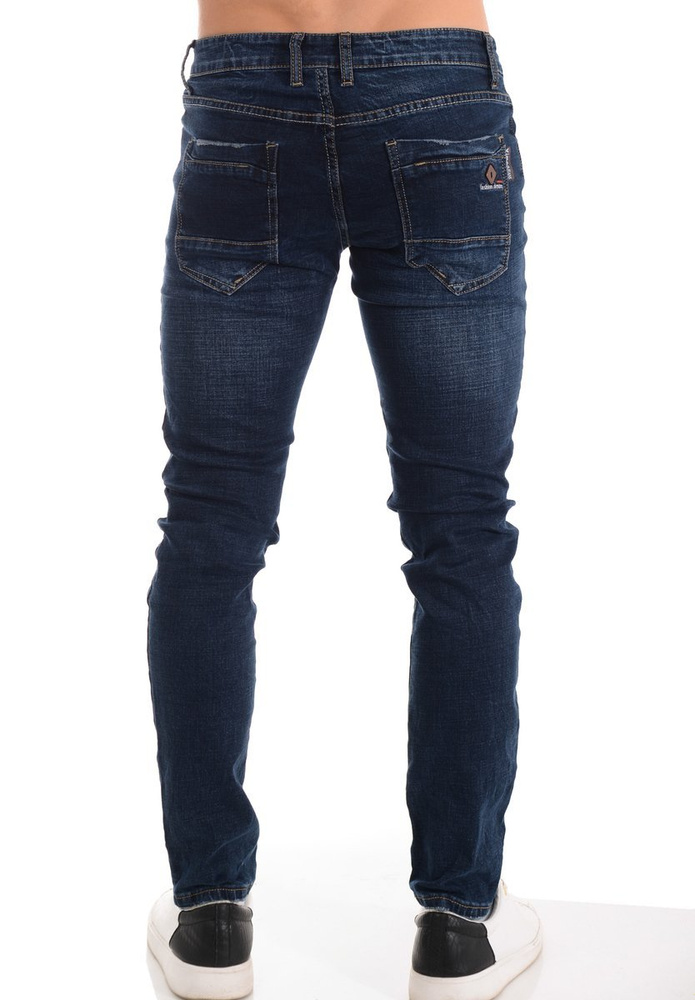 Męskie Spodnie Jeansowe Granatowe