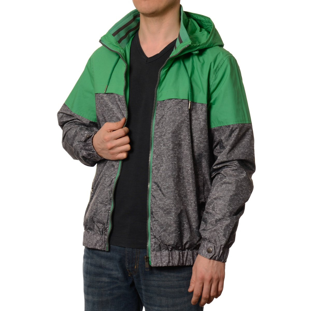 Męska Kurtka Wiosenna - Jesienna Wiatrówka Zielono Szara