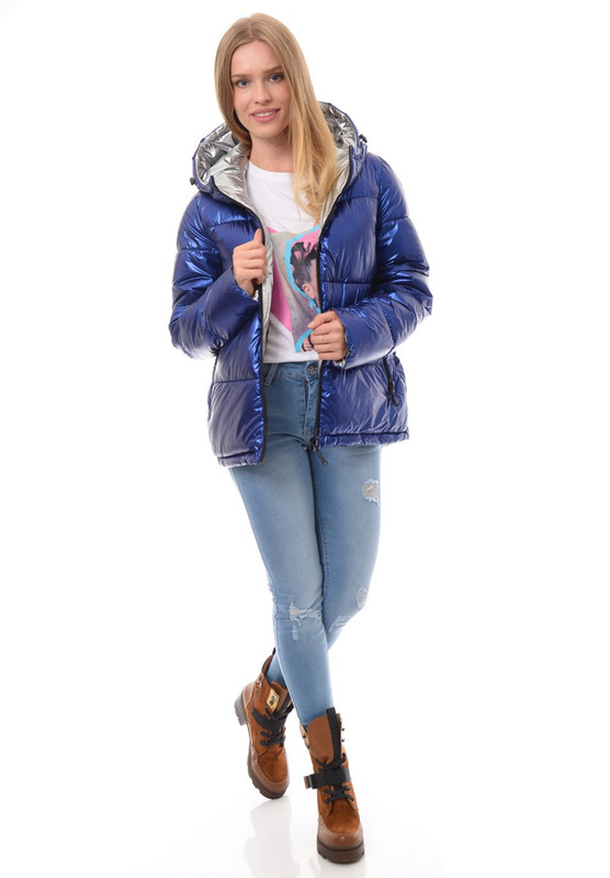 Damska Kurtka Ortalionowa Julka Granatowa