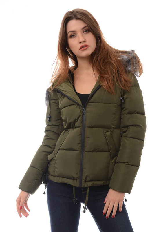 Damska Zimowa Kurtka Ortalionowa Zielona